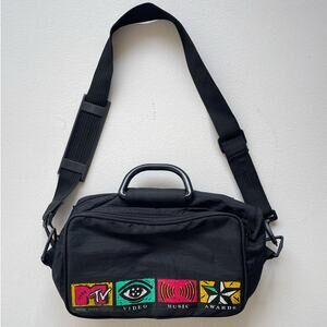Vtg 1991 MTV Logo Small Shoulder Bag / Nylon Rare Music Awards Television 1990s